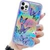 LCHULLE Cover per iPhone 13 Pro Max Farfalla Lucida Glitter,Viola | Inserto Olografico con Brillantini Rimovibile,Custodia Motivo Farfalla per Ragazze e Donne,Antiurto Silicone Case