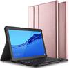 Claelech Custodia per Huawei Mediapad T5 10.1 2018 con tastiera, sottile in pelle Cover con tastiera magnetica staccabile Bluetooth senza fili per Huawei Mediapad T5 10.1 2018 (Oro Rosa)