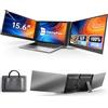 domyfan Estensore dello Schermo per Laptop da 15.6, Monitor Portatile Triplo FHD 1080P IPS, Ultrasottile per Laptop da 13-17, Plug & Play via HDMI/USB-A/Type-C, Compatibile con Mac/Windows/Android