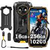 Ulefone Armor RugKing 4 Pro Rugged Smartphone, 16GB+256GB/2TB Telefono Indistruttibile Android 16, 10200mAh, 6.56 120Hz, 48MP, Telefono Impermeabile IP68, 4G LTE, 5G WiFi/3-Slots/NFC/OTG/Con custodia, Arancione