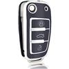 OFFCURVE Porta Chiavi Guscio Chiave Smart, Copri Chiave Cover Chiave TPU Custodia Protettiva Chiave Auto 3 Tasti per Audi A1-A8 B6-B8 C5-C6 Q1-Q7 R8 RS3-RS6 S1-S8 4F 4G TT TTS TTRS Seat Exeo 3R