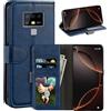 UOGNADGD Custodia flip in similpelle per Oukitel K15 Pro - Blu | 6.52 Custodia portafoglio folio con fessure per carte, chiusura magnetica, funzione stand e blocco RFID
