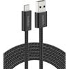 Belkin Cavo USB A a USB C, 3 m, 15 W, caricatore di tipo C, cavo di ricarica per iPhone, morbido, intrecciato, flessibile per iPhone 17 e 16, Galaxy S25, Pixel 10, iPad Pro, Airpods Pro, Switch e