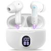 LWMTT Cuffie Senza Fili Bluetooth, Cuffie Bluetooth 5.3, con Indicatore LED Bianco, IPX7, Impermeabili, Senza Fili, Tempo di Riproduzione 30 H, Cancellazione del Rumore, Ricarica Rapida USB-C