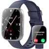 Puqo Smartwatch Uomo Donna, Nuovo 1,95'' Orologio Smartwatch Effettua/Risposta Chiamate, 112 Modalità Sportive Fitness Tracker con Contapassi/Sonno/Cardiofrequenzimetro, IP68 Smart Watch, Blu