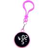 TERNCOEW Orologio digitale a LED per portachiavi, elettronico, da appendere, con moschettone, orologio sportivo da tasca