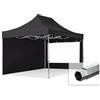 TOOLPORT 3x4,5m Gazebo Pieghevole PES 800 con Laterali (finestre panoramiche), Professional 40mm Alluminio, Nero