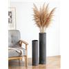 Sziqiqi Metallo Vaso da Terra Alto da Interno: 70/55cm Vasi Moderni 2pz | Spesso, Facile da Pulire, Vasi Alti per Pampas, Soggiorno, Camino, Interno