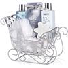 BRUBAKER Cosmetics - 6 pezzi set per la cura - Winter Wonder - Set regalo di bellezza - profumo di vaniglia - con slitta glitterata argento
