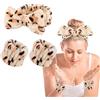 OWITER Fascia e braccialetti per la cura della pelle, fascia da trucco per il lavaggio del viso, set di braccialetti per spa (leopardo, 1)
