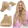 RUNATURE Extension Tessitura Capelli Veri 45cm Biondo Dorato #16P24 | Extension Capelli Veri Tessitura Biondo Dorato Misto Biondo Chiaro 100g