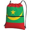 KWQDOZF Zaino con cerniera e coulisse con bandiera della Mauritania: design versat
