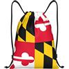 KWQDOZF Borse con coulisse con bandiere dello stato del Maryland MD Zaino unisex c