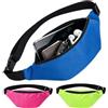 Generic impermeabile - 3 pezzi neon cerniera sport sacchetti, regolabile | Marsupio da corsa regolabile in colore neon per donne, sport, viaggi, escursionismo, corsa, festival