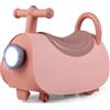 FANTASK Auto scorrevole per bambini con musica e luci a LED (rosa) | Veicolo per bambini con vano portaoggetti sotto il sedile, protezione antiribaltamento e schienale per bambini da 18 a 36