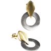Vurmashop Orecchini in Ottone Placcati Oro 18K e Argento Sterling 925 - Gioielli Minimalisti Artigianali per Donna - Cerchi Leggeri Fatti a Mano