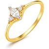 Sakrami Anello Moana in Oro con Zirconi.Gioiello con scatola Personalizzata. Idea Regalo per Donna Ragazza, per Cresima, Fidanzamento, Anniversario o Occasioni Speciali + Confezione regalo