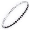 Ciabalù Bracciale Tennis con Zirconi Neri per Uomo e Donna Braccialetto Sottile 20CM Brillantini