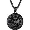GoldChic JEWELRY Collana Uomo Croce Ankh, Occhio Horus, Egitto, Collana Retro, Collana in Acciaio Inossidabile, Ciondolo arengto/placcato oro/nero,Regalo Confezione