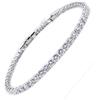 Ciabalù Bracciale Tennis Uomo Donna Brillantini Bianchi Sottile Colore Argento con Strass Braccialetto 20CM in Ottone Brillantini 2mm Alta Qualità Confezione Regalo