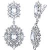 EVER FAITH Orecchini Clip-on Orecchini Art Deco Vintage Stile Gatsby Lampadario pendente orecchini per donne Ragazze