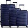 Franky London Parent, Blu scuro, 3-set, Bagaglio rigido