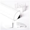AFTERTECH 3metri 3030bia 30x30 PROFILO ALLUMINIO ANGOLARE GRANDE VERNICIATO BIANCO PER STRISCE STRIP LED BARRA RIGIDA 3mt CON COPERTURA TRASPARENTE (1x 3metri 3030bianco clear)
