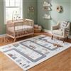Carpetsale24 Tappeto per Bambini Strade Tappeto Gioco per Cameretta in Crema con Motivo Veicoli e Natura misura 140x200 cm per ampie aree di gioco
