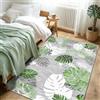 FTCJWL Tappeto Cameretta 80x160cm Con Stampe Botaniche verde Tappeto Scendiletto per Camera Da Letto, Soggiorno，Sala Da Pranzo, Ufficio，Corridoio, Comodino-Verde