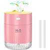 GAOJIE Mini Umidificatore Ambiente, 2 Modalità di Nebbia, con Spegnimento Automatico e Luce Notturna, Umidificatore Casa per La Camera da Letto Del Bambino, Ufficio(Rosa)