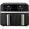 Il Gruppone Passione Casa Friggitrice ad Aria 9L Doppio Cestello Digitale XXL, 2 Zone di Cottura Indipendenti, Display LED Touch, 8 Programmi, Temperatura Regolabile, 2400W, Nero - 9 Litri - Nero