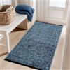 Carpetsale24, Tappeto Runner in Cotone Chenille Blu 80x150 cm Lavabile, Stile Boho, Vintage Kelim, Pelo Corto, Antiscivolo e Morbido, Monocromatico Mélange, Per Cucina, Camera e Corridoio