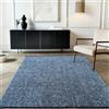 Carpetsale24, Tappeto in Cotone Chenille Blu 140x200 cm Lavabile, Stile Boho, Vintage Kelim, Pelo Corto, Antiscivolo e Morbido, Monocromatico Mélange, Per Soggiorno, Camera, Ufficio e Cucina