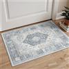 GENIMO - Tappeto Vintage 60x90cm - Antiscivolo, Lavabile, Con Pelo Corto - Per Corridoio, Ingresso, Camera - Blu