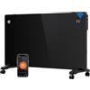 CIARRA CBHX20-B Termoconvettore Elettrico 2000W WiFi da Parete con Ruote | Stufa Elettrica Basso Consumo Riscaldante in Alluminio a X Nero - con Display LED Touch WiFi & PID Smart per Ambienti 20㎡