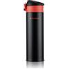 ROTPUNKT Borraccia termica da 500 ml, in acciaio inox, a doppia parete, a prova di perdite, senza BPA, mantiene le bevande calde e fredde a lungo, con coperchio a scatto (nero)