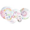 Seltmann Weiden Compact - Set di stoviglie per bambini, 5 pezzi, piatto, ciotola e bicchiere, con motivi colorati, in porcellana, il mio piccolo unicorno