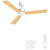 CREATE / WIND MODERN M/Ventilatore da soffitto con luce bianco legno chiaro con controllore a muro e telecomando / 40W, Luce LED 3 temperature, Ø132 cm