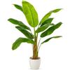 edihome, Pianta Decorativa da Interno - Banano Artificiale 120cm - Grande Pianta Tropicale Realistica per Casa, Ufficio, Hotel, Centri Commerciali - Decorazione Interno/Esterno
