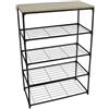 DRW Scarpiera alta a 5 ripiani, in metallo e legno, 60 x 30 x 89,5 cm