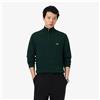 Lacoste Pullover in cotone a collo alto con zip Verde Sinople da Uomo