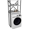 VCM Mobile da bagno per lavatrice, 66 x 34 x 160 cm, 3 scomparti, in | Crea un ulteriore ripiano sopra la lavatrice, in bagno, per single e coppie, pratico nella vita di tutti i giorni