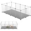 YRHome Recinzione a griglia per conigli, conigli, porcellini d'India, gabbia per piccoli animali, per interni ed esterni, 143 x 73 x 46 cm, con opaco trasparente