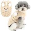Zunea - Gilet invernale in pile con anello per guinzaglio per cani di piccola taglia, morbido e caldo, pullover per cuccioli, cappotto a maglione con motivo carino, giacca per tempo freddo