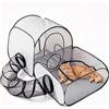 FARYODI Recinto pieghevole per gatti con tunnel, 160 x 75 x 80 cm, recinto pop-up per gatti, cani e piccoli animali, tenda portatile con tunnel da gioco, per interni, esterni, campeggio, con borsa per il