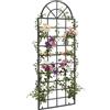 CLP Grigliato Viva in ferro con arco rotondo e supporti integrati, ideale come sostegno per rampicanti in giardino, terrazza e balcone | Colore antracite