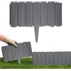 Valyrane Bordo per Aiuole 4.6 m, effetto legno per delimitare aiuole, bordo in plastica per aiuole, bordo per giardino, staccionata in palizzata per giardino, grigio