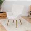 meublescosy Poltrona Imbottita Sedia da Salotto con Braccioli Beige | Poltroncina Relax in Tessuto Bouclé con Schienale Alto e Cuscino Spesso Gambe in Metallo per Camera da Letto Soggiorno