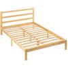 Amazon Basics Letto Matrimoniale in Legno di Pino Testiera, 140 x 200 cm, Pino