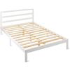 Amazon Basics Letto Matrimoniale in Legno di Pino con Testiera, 140 x 200 cm, Bianco